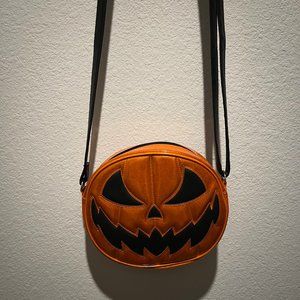 Love Pain Stitches Pumpkin Double Sided Glitter Bag